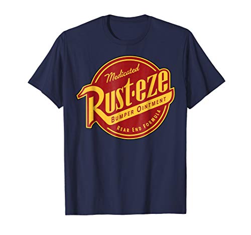 Disney Pixar Cars 2 Rust-Eze Ointment Vintage Badge Logo T-Shirt