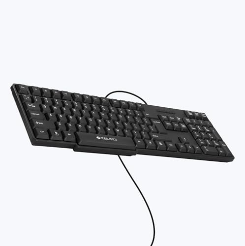 Zebronics USB Keyboard with Rupee Key, USB Interface and Retractable Stand - K20