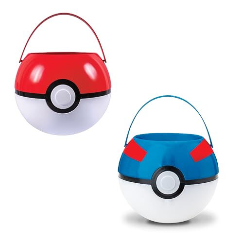 Disguise Pokemon Poké Ball and Great Ball Treat Pail Costume Accessory Bundle, Pack of 2