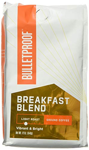 Bulletproof Breakfast Blend Light Roast Ground Coffee, 12 Ounces, Clean Coffee Tested for Toxins, Packaging May Vary