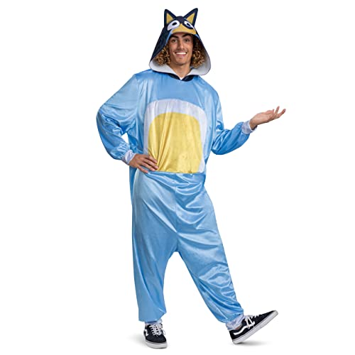 Disguise Bluey Bandit Costume, Official Bluey Dad Costume and Headpiece for Adults, One Size
