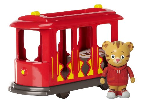 Daniel Tiger's Neighborhood Trolley with Daniel Tiger Figure Included, Pull Back and Go Action with Fun Trolley Bell Sounds, "Ding Ding!" Daniel Tiger Toys for Kids and Toddlers