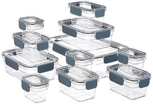 🔥 STARKER PREIS (-46%) Amazon Basics Aufbewahrungsbehälter aus Tritan-Kunststoff für Lebensmittel – Tritan-Kunststoffverschluss, luftdicht, 22 Stück, transparent