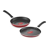 Pigeon Aluminium Nonstick Duo Pack Flat Tawa 250 and Fry Pan
