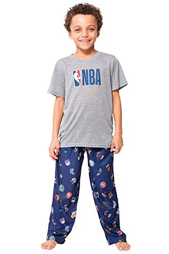 Ultra Game NBA Boys Pajamas 2 Piece Pjs Lounge Pants & T-Shirt Set, Multi-Team, Team Color, 7