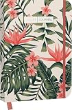 Bullet Journal Coral Botanics 05 Mit Punkteraster Seiten Fr Index Key Und Future Log Sowie Lesebndchen Praktischem Verschlussband Und Innentasche