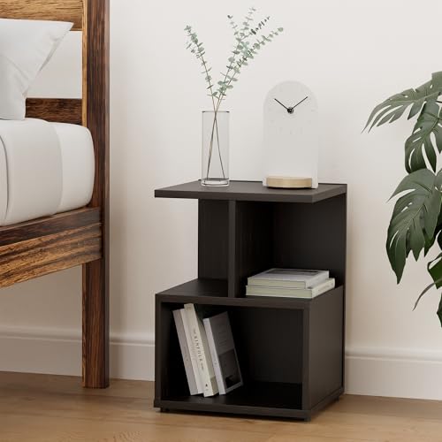 Amazon Brand - Solimo Uno Engineered Wood Wenge Finish Contemporary Bedside Table (Brown)