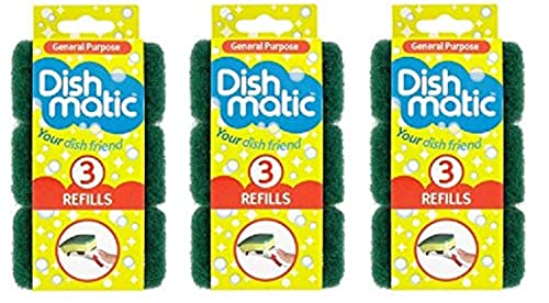 🔥 SELTEN SO GÜNSTIG (-47%) Dishmatic Reinigungsschwämme, robust, Grün, 9 Stück