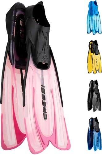 Cressi Agua Adjustable Swimming Fins - Training Fins for Powerful Propulsion - Durable Travel Flippers - Comfort Fit Snorkelling Flippers - Pink - 4/5 (37/38 EU)