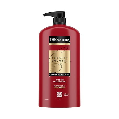 TRESemmé Keratin Smooth+ Shampoo 1000ml | 72H Frizz Control with Keratin Protein &amp; Argan Oil | Paraben Free Smoothening Shampoo for Dry &amp; Frizzy Hair
