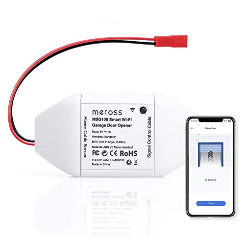 meross Smart WiFi Garage Door Opener Remote, App Control, Works with Alexa, Google Assistant and SmartThings, No Hub Needed（Non HomeKit Versions）