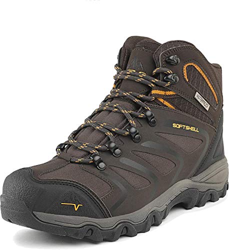 NORTIV 8 Men's Ankle High Waterproof Hiking Boots Outdoor Lightweight Shoes Trekking Trails Armadillo,Size 11,Brown/Black/Tan,160448_M