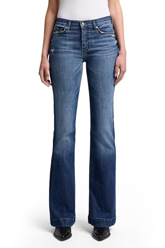 7 For All Mankind womens Flare Wide Leg Jeans, Lake Blue, 29 US