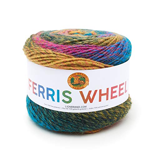 Lion Brand Yarn, Muticolor Ferris Wheel Yarn for Knitting, Crocheting, and Crafts, Summer Day, 1 Pack