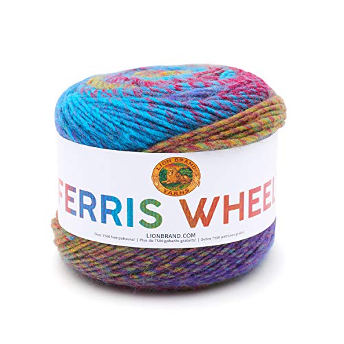 Lion Brand Yarn, Muticolor Ferris Wheel Yarn for Knitting, Crocheting, and Crafts, Vintage Carousel, 1 Pack