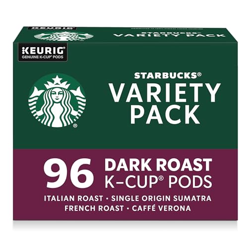 Starbucks Dark Roast K-Cup Coffee Pods Variety Pack 100% Arabica, 96ct - BB 2024
