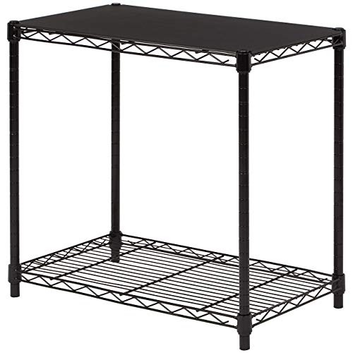 Amazon Basics 2 Regalböden Ebenen, stapelbar, Schwarz, 33.8 D x 58.9 W x 56.4 H cm