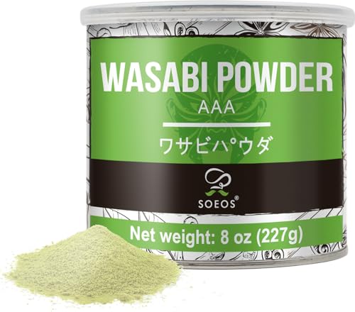 Soeos Wasabi Powder 8oz (227g), Premium Wasabi Powder for Sushi and Sashimi