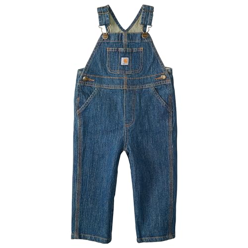 Carhartt Kid's CM8665 Loose Fit Denim Bib Overall - Boys - 18 Months - Medium Wash