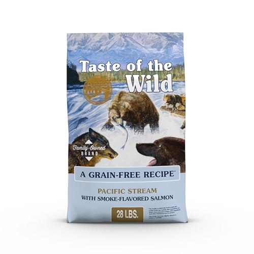 Taste of the Wild Pacific Stream Grain-Free Dry Dog Food, Smoked Salmon, 28 lb