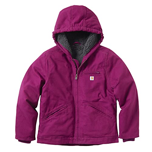 Carhartt Kid's CP9547 Sierra Jacket Sherpa Lined - Girls - S (7/8) - Plum Caspia
