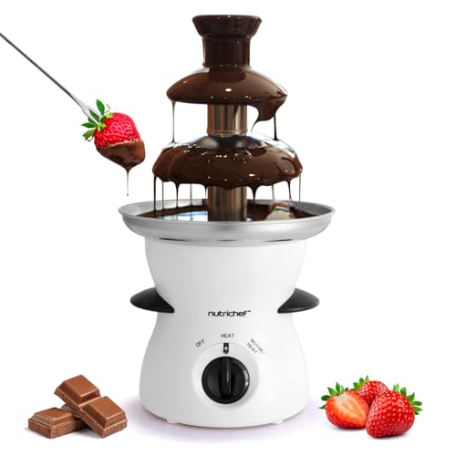 NutriChef 3-Tier Chocolate Fondue Fountain Convenient Features Chocolate melting fountain that