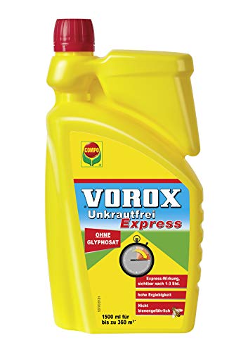 (-21%) VOROX Unkrautfrei Express - Bekämpfung von Unkräutern an Zierpflanzen, Obst und Gemüse, wirkt gegen Algen, Moos und mehr als 50 Unkräuter - 1,5L Konzentrat