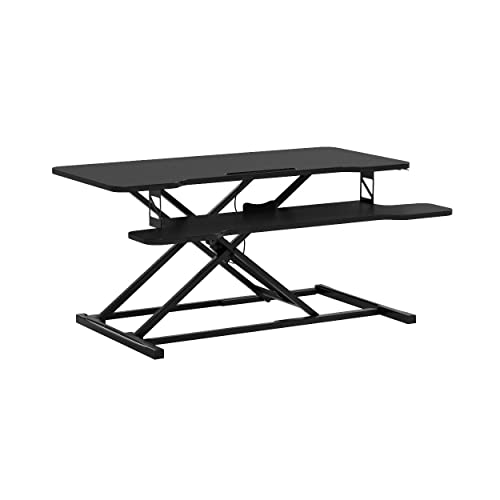 FITUEYES Height Adjustable Standing Desk 36” Wide Sit to Stand Converter Stand Up Desk Tabletop Workstation for Laptop