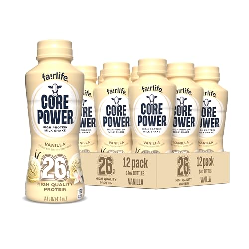 Core Power Protein Shake, Vanilla, 26g Bottle, 14oz, 12 Pack