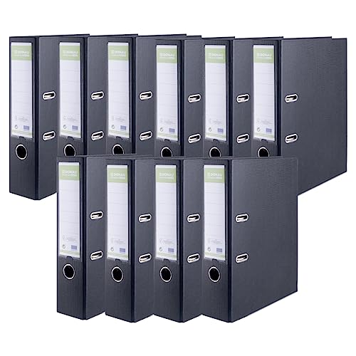🔥 STARKER PREIS (-38%) DONAU Ordner PREMIUM MAXI FSC 10er Pack/Breit/DIN A4 8 cm/Schwarz/Kunststoffbezug PP/Carton/Aktenordner Briefordner Büroordner Pappordner Schlitzordner Verstärkungsband/Made in EU
