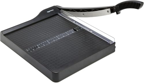 Amazon Basics Paper Trimmer Cutter for Office and Crafts, Heavy-Duty, Portable Paper Slicer, 12-Inch, 10-Sheet Cardstock