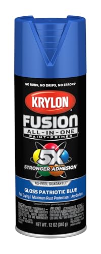Krylon Fusion All-In-One Adhesive Spray Paint for Indoor/Outdoor Use, 12 oz, Patriotic Blue