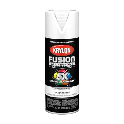 Krylon Fusion All-In-One Adhesive Spray Paint for Indoor/Outdoor Use, 12 oz, White