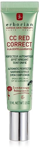 Erborian - Crème Teintée Anti-Rougeur CC Red Correct - Soin du Visage Perfecteur Automatique de Teint avec Correction Colorielle - Teint Unifié - SPF 25 - Cosmétique Coréen - 15ml