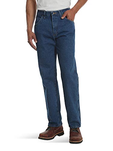 Rustler mens Classic Relaxed Fit Jeans, Dark Stonewash, 36W x 32L US