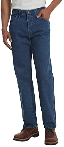 Rustler Men's Classic Relaxed Fit Jean, Dark Stonewash, 32W x 32L