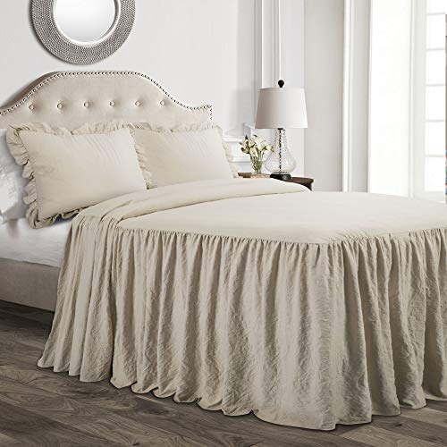 Lush Decor Ruffle Skirt Bedspread, Polyester, Neutral, Full