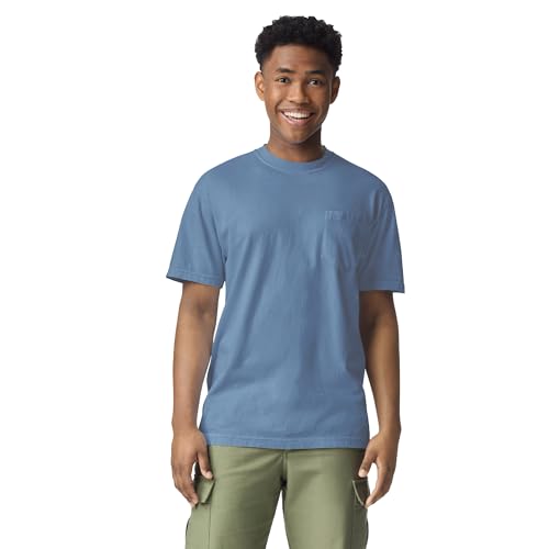 Comfort Colors Adult Short Sleeve Pocket Tee, Style G6030, Blue Jean, X-Large