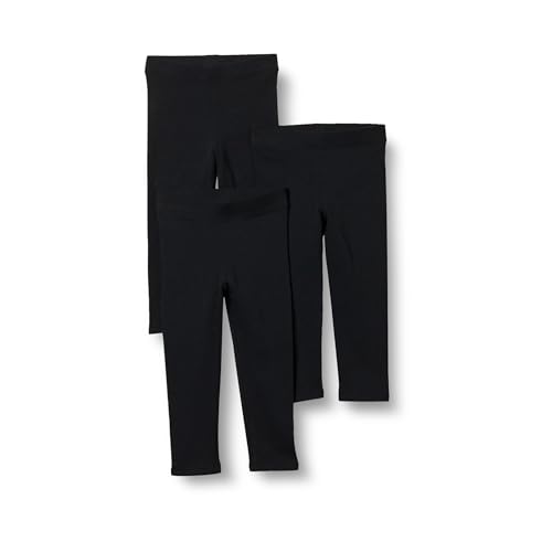 Amazon Essentials Toddler Girls' Leggings, Pack of 3, Black, 4T