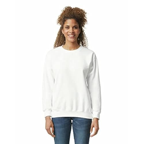 Gildan Adult Fleece Crewneck Sweatshirt, Style G18000, Multipack, White (1-Pack), Large