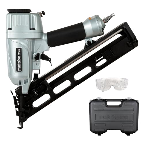 Metabo HPT Finish Nailer with Air Duster, Pro-Preferred Pneumatic Power Nailer for Crown Moldings, Base Moldings, and More, Selective Actuation, 15 Gauge Angled, 1-1/4″ to 2-1/2″ Finish Nails, NT65MA4