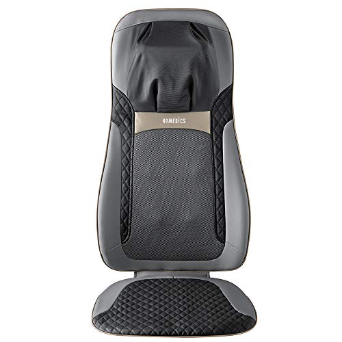 Homedics Back Massager with Heat, Shiatsu Elite II Heated Neck and Back Massage Cushion. 3 Different Massage Styles and 3 Massage Zones. Comes with Controller and Chair Straps