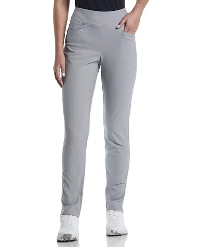 PGA TOUR Women's Regular Pull-on Golf Pant with Tummy Control (Size X-Small-XX-Large), Sleet