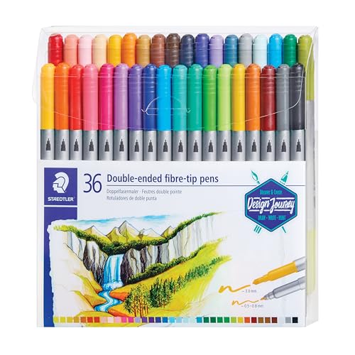 Staedtler Double Ended Markers, Assorted Bullet Tips, Assorted Colors, 36/Pack