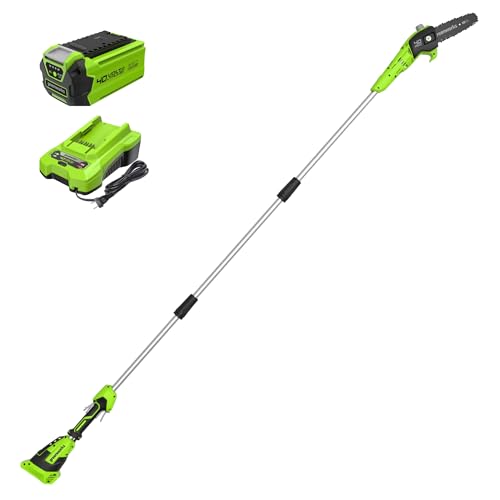 Greenworks 40V 8-Inch Cordless Pole Saw, 2.0Ah Battery and Charger Included