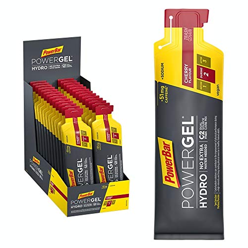 Powerbar - PowerGel Hydro - Cherry - 24x67ml - High Carb Energy Gel - Sodium - 51mg Caffeine