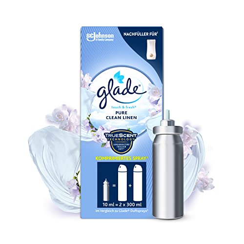 🔥 STARKER PREIS (-27%) Glade Touch & Fresh (Brise One Touch) Nachfüller, Lufterfrischer Minispray, Pure Clean Linen (Fresh Cotton), 1er Pack (1 x 10 ml)