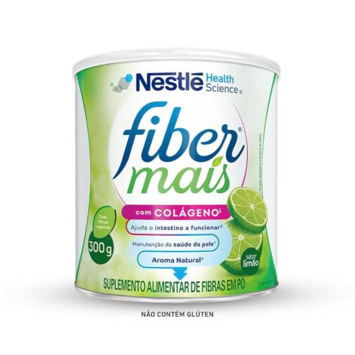 Regulador Intestinal Fiber Mais, Limão, Com Colágeno, 300g