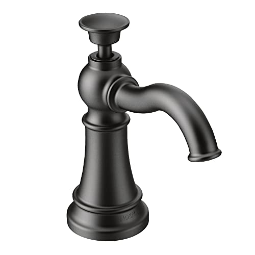 ⚡ BLITZDEAL (-48%) Moen S3945BL Traditioneller Seifenspender Küchenseifenspender mit oberhalb der Spüle, nachfüllbare Flasche, Mattes Schwarz