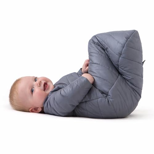 baby deedee Sleep Nest Travel Quilted Baby Sleeping Bag Sack with Sleeves, Gray Skies, Large (18-36 Months)